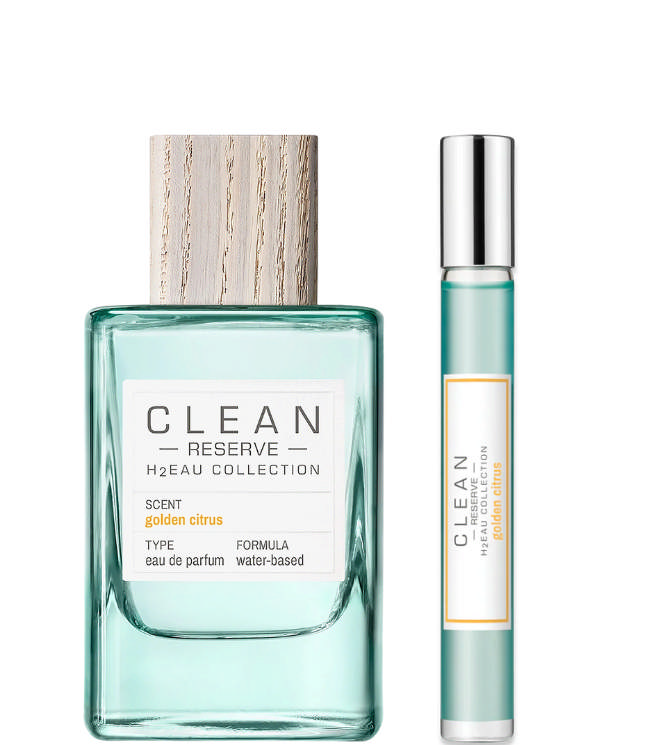 CLEAN Perfume Reserve H2EAU Golden Citrus EDP DUO: 100 ml + 10 ml. Rollerball
