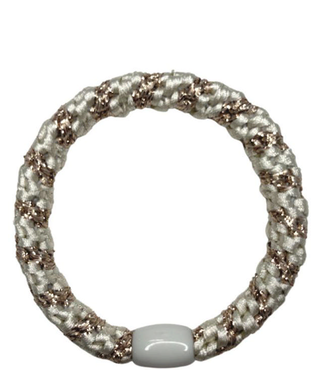 JA-NI Hair Accessories - Hair elastics, The White & Brown Glitter