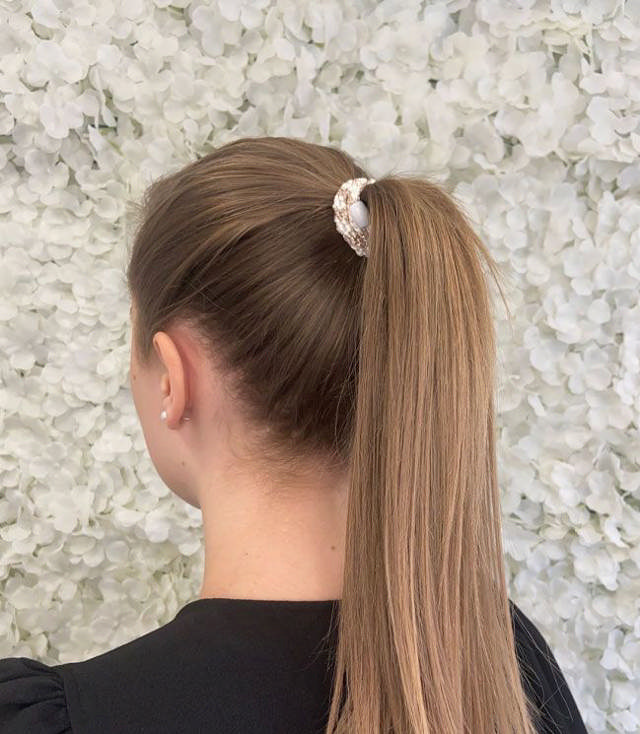 JA-NI Hair Accessories - Hair elastics, The White & Brown Glitter